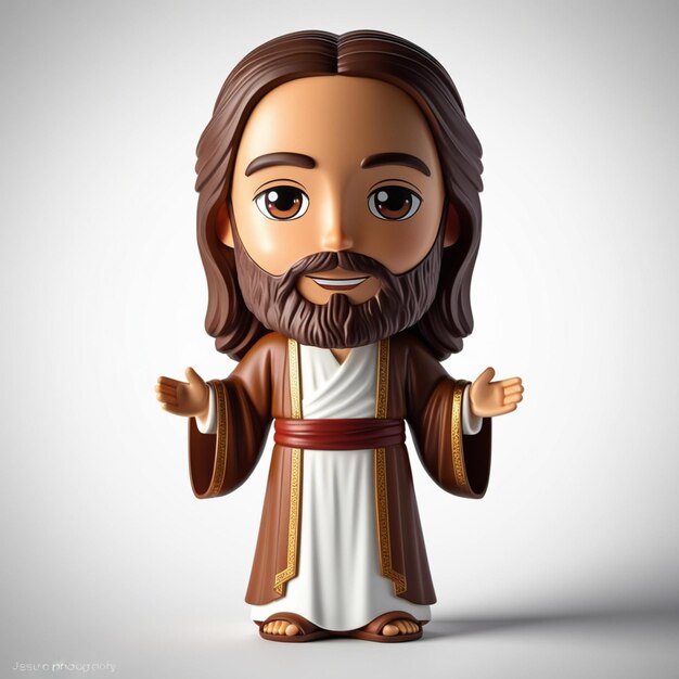 ilustrao 3D estilo chibi de Jesus Cristo