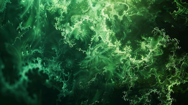 Ilustration of green fractal forming a background Generate Ai