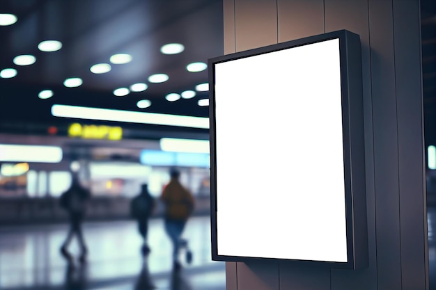 Ilustration Mockup advertising light box in airport terminal Generative AI