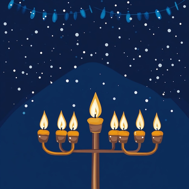 Photo ilustration simple background happy hanukkah day