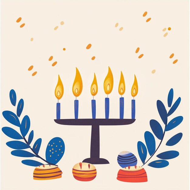 Photo ilustration simple background happy hanukkah day