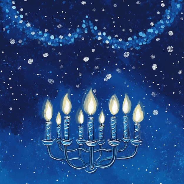 Photo ilustration simple background happy hanukkah day