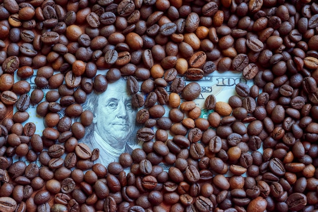 Image of 100 dollars coffee beans.