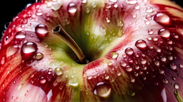 Image of a apple in splashing water