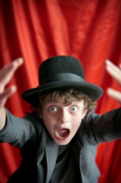 Photo an image of an april fools day magic show performed by children