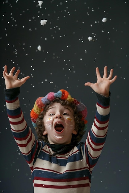 Photo an image of an april fools day magic show performed by children