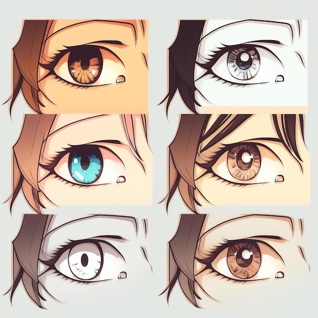 Image of Asian eyes Manga style Japanese cartoon comic concept Anime characters Generative AI