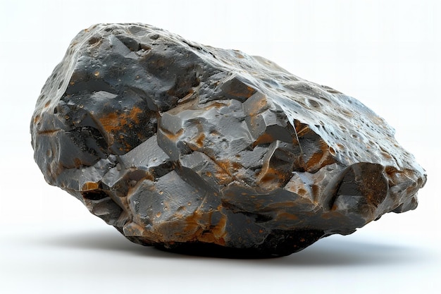 An image of an asteroid rock white background product photography