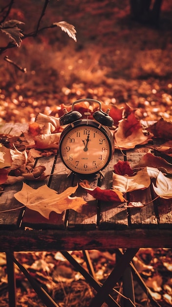 Image of autumn Time Change Fall back concept