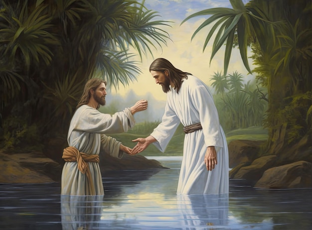 Image of the baptism of Jesus by John the baptist