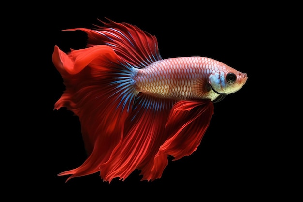 Image of betta fish with beautiful tail Pet Animal Fish Generative ai