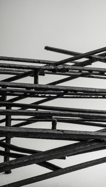 Photo image of black iron bars on a white background 5