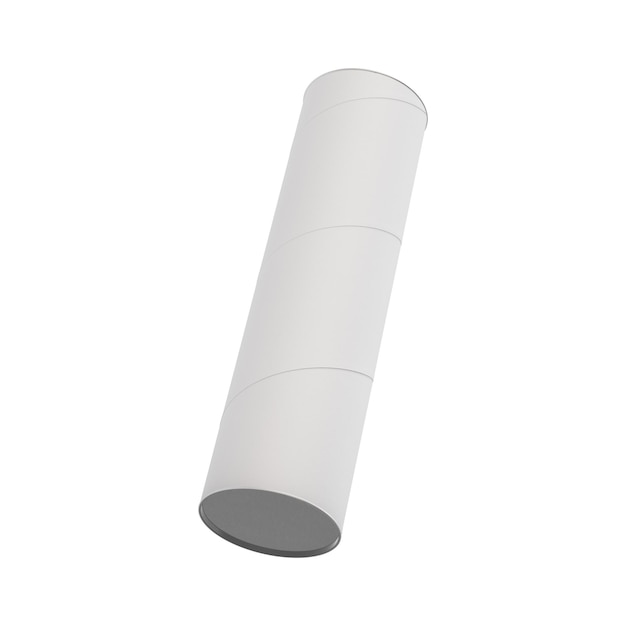 Photo an image of a blank beverage paper tube isolated on a white background