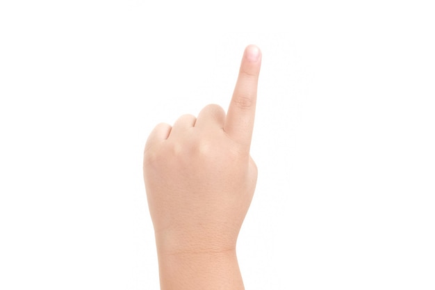 Image of boy's finger pointing