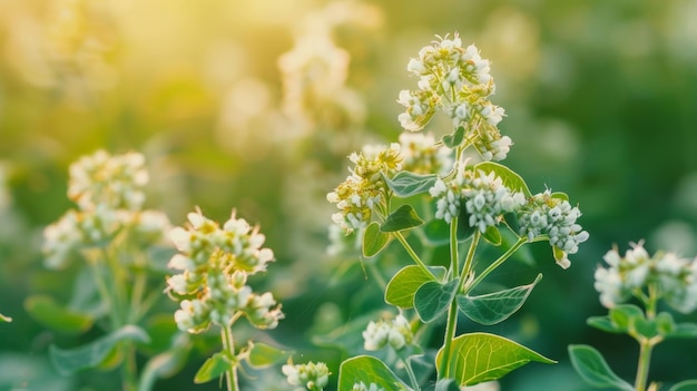 An image of a buckwheat plant in full bloom showcasing its natural source of essential vitamins and