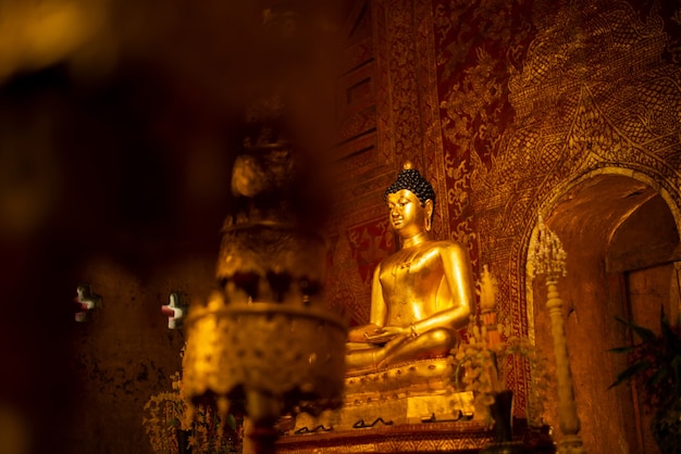 The image of the Buddha image in the Vihara in the North of Thailand.