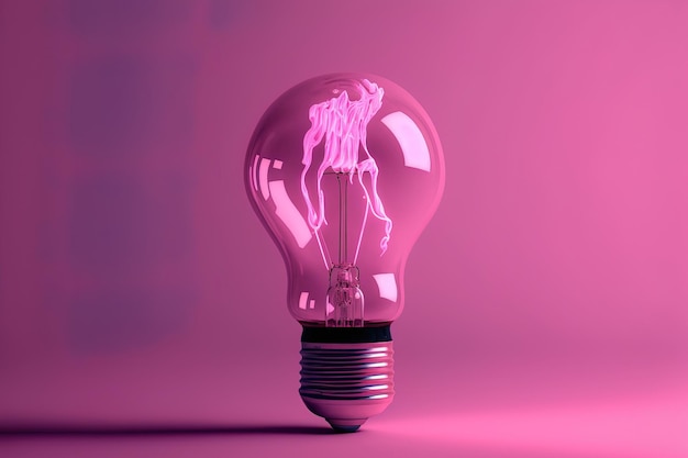 Image of a bulb on a pink backdrop