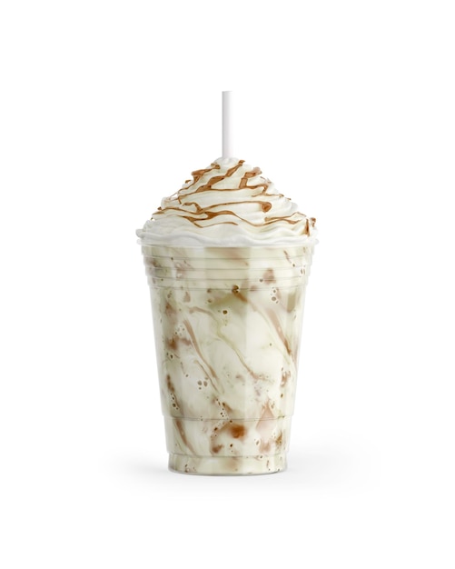 a image of a caramel iced coffee isolated on a white background