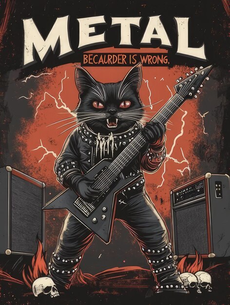 An image of a cat playing a guitar