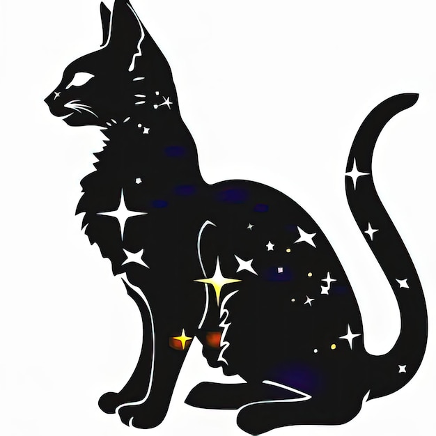 Photo an image of a cat with stars on it