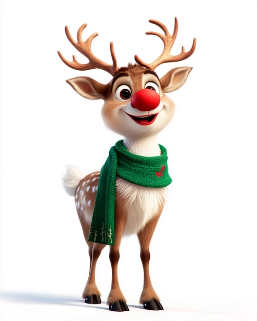 Image of a Christmas reindeer wearing a green scarf