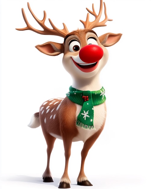 Image of a Christmas reindeer wearing a green scarf