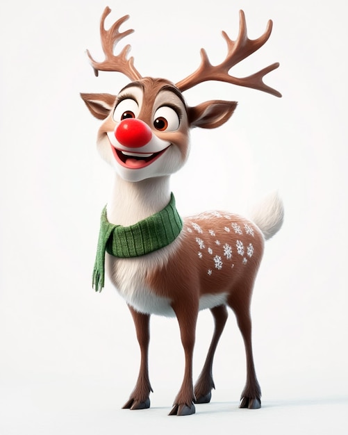 Image of a Christmas reindeer wearing a green scarf