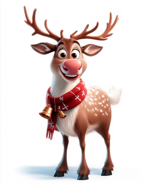 Image of a Christmas reindeer wearing a red scarf