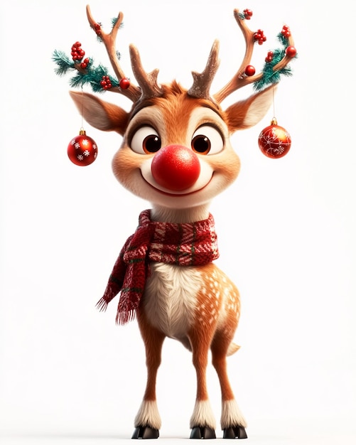 Image of a Christmas reindeer wearing a red scarf