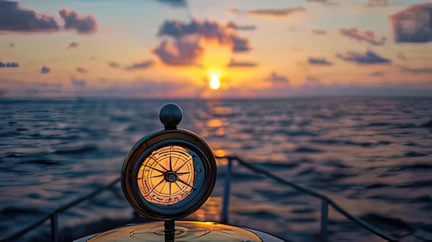 Photo an image of a clock on a boat