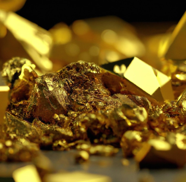 Image of close up of gold particles background with copy space