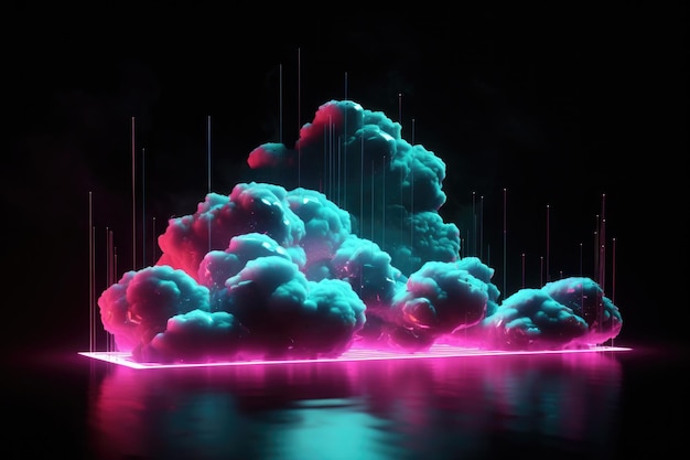 Image of clouds with a bright lights Generative AI