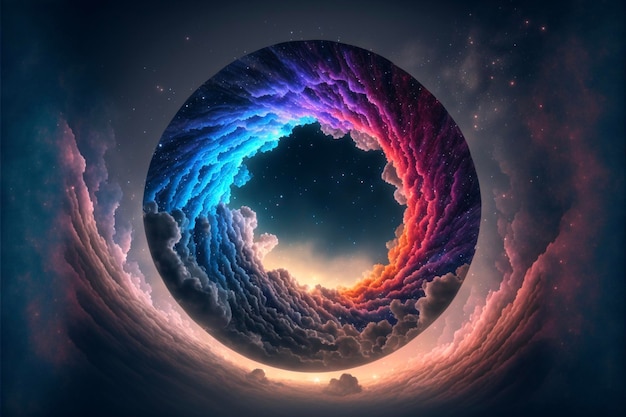 An image of a colorful circle in the sky generative ai