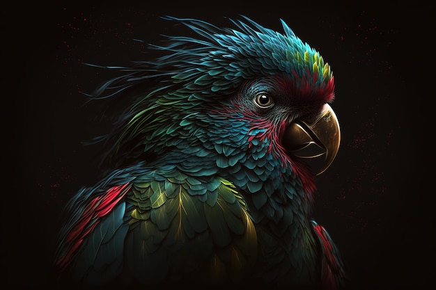 Image of colorful parrot Pet Animal Bird Illustration Generative AI