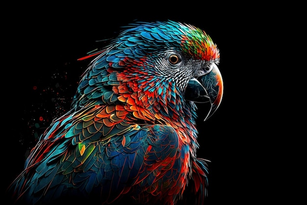 Image of colorful parrot Pet Animal Bird Illustration Generative AI