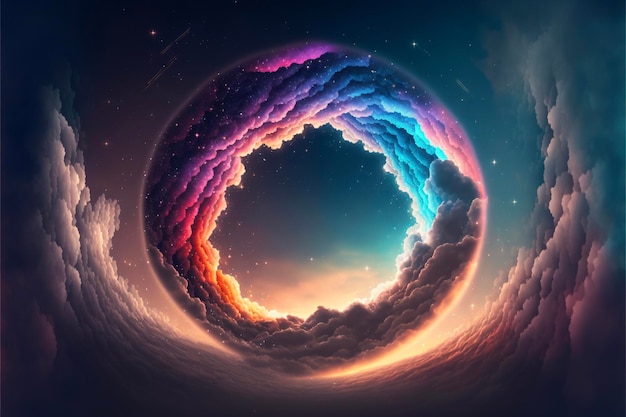 An image of a colorful spiral in the sky generative ai