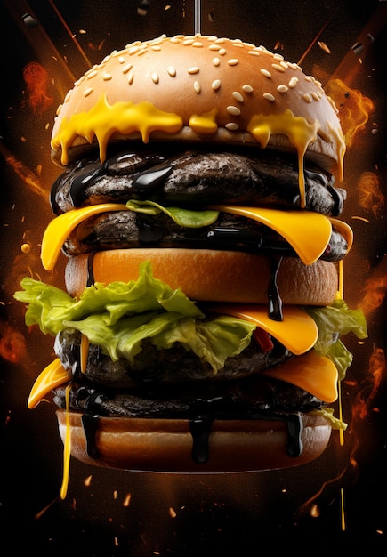 image of a complete super burger