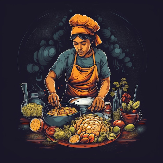 image of a cooking in the style of a food themed