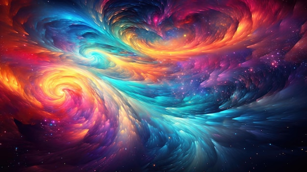 An image cosmic journey through a psychedelic galaxy filled with swirling nebulae celestial bodies and pulsating colors