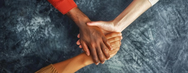 Photo an image of a couple holding hands and supporting one another representing unity teamwork and support