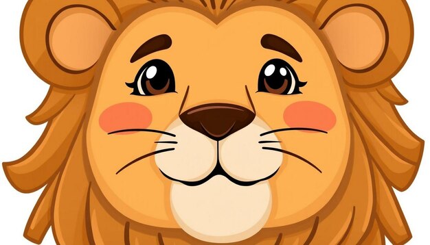 Photo image for cute cartoon lion illustrations for childrens drawings dolls and toys generated ai