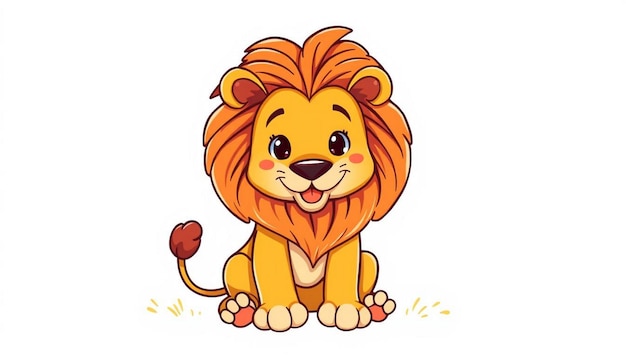 Photo image for cute cartoon lion illustrations for childrens drawings dolls and toys generated ai