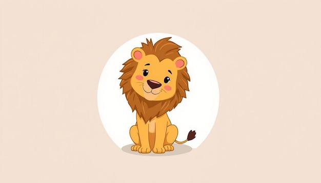 Photo image for cute cartoon lion illustrations for childrens drawings dolls and toys generated ai