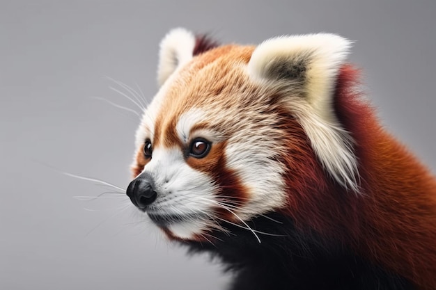 Image of cute red panda head Wildlife Animals Illustration Generative AI