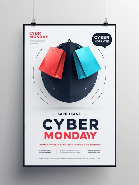 Photo image of cyber monday poster template