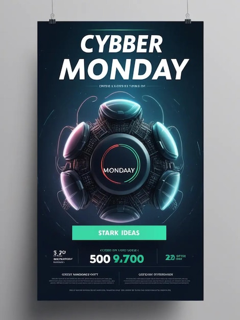 Photo image of cyber monday poster template