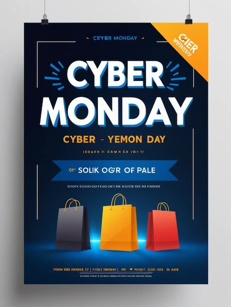 Photo image of cyber monday poster template