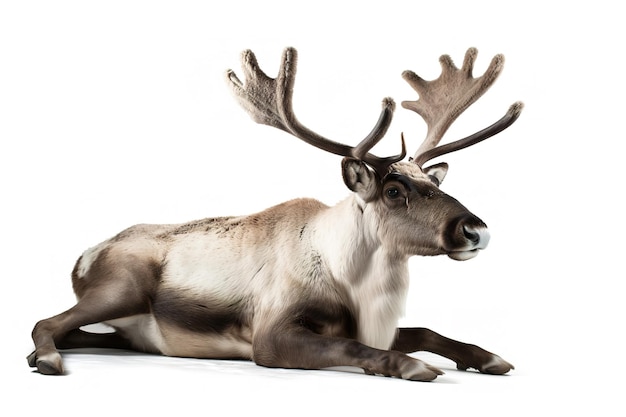 Image of a deer moose on white background Wildlife Animals Illustration generative AI