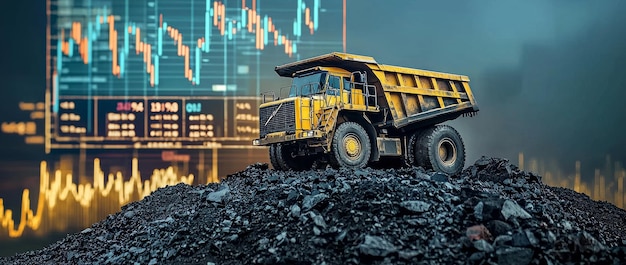 An image depicting a mining site at night depicting the impact of commodity price shifts on raw materials supply and demand and global industrial needs