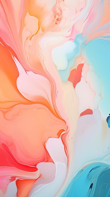 The image depicts an abstract splash in vintage colors created in a fluid art style